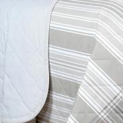 Kit: 1 Cobre-leito Solteiro + 1 Porta-travesseiro Percal 200 fios - Fred Bege - Dui Design