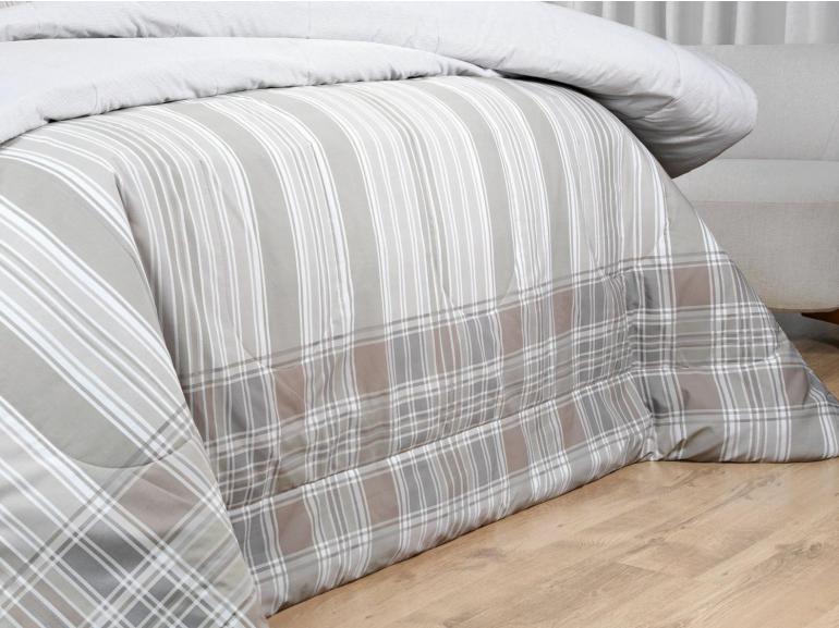 Edredom Solteiro Percal 200 fios - Fred Bege - Dui Design