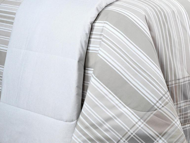 Edredom Solteiro Percal 200 fios - Fred Bege - Dui Design