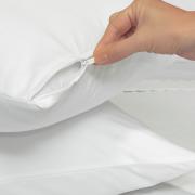 Fronha com Zper Avulsa Percal 200 fios - Branco com Zper - Dui Design