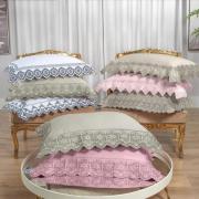 Fronha Avulsa Cetim 300 fios com Bordado Ingl�s - Nice - Dui Design