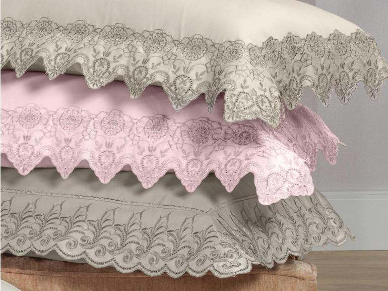 Fronha Avulsa Cetim 300 fios com Bordado Ingl�s - Nice - Dui Design