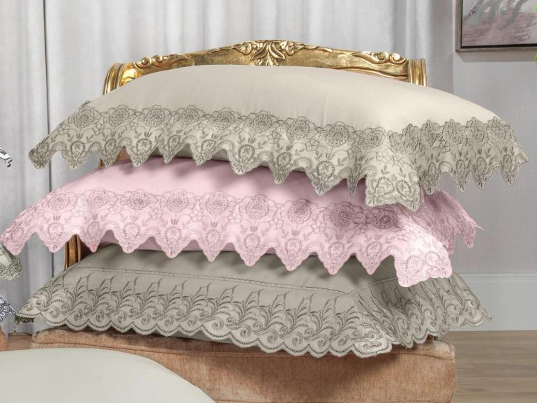 Fronha Avulsa Cetim 300 fios com Bordado Ingl�s - Nice - Dui Design