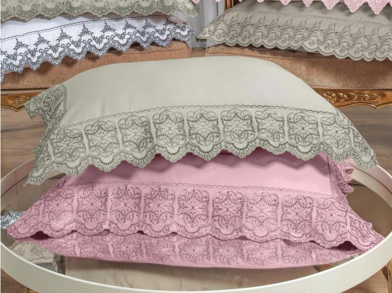 Fronha Avulsa Cetim 300 fios com Bordado Ingl�s - Nice - Dui Design