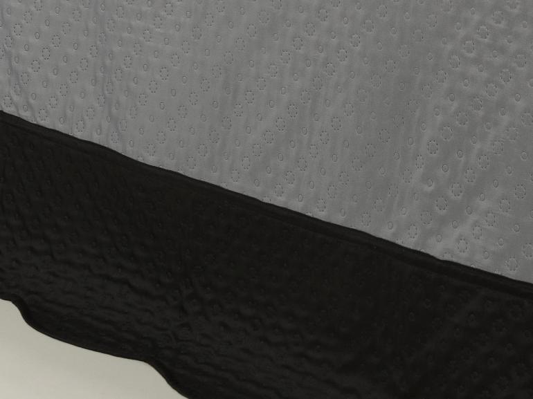Kit: 1 Cobre-leito Solteiro Bouti de Microfibra Ultrasonic + 1 Porta-travesseiro - Fushimi Cinza e Preto - Dui Design