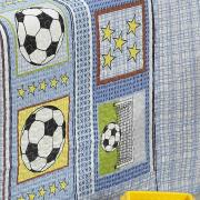 Kit: 1 Cobre-leito Solteiro Bouti de Microfibra PatchWork + 1 Porta-travesseiro - Futebol - Dui Design