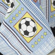 Kit: 1 Cobre-leito Solteiro Bouti de Microfibra PatchWork + 1 Porta-travesseiro - Futebol - Dui Design