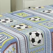 Kit: 1 Cobre-leito Solteiro Bouti de Microfibra PatchWork + 1 Porta-travesseiro - Futebol - Dui Design