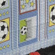 Kit: 1 Cobre-leito Solteiro Bouti de Microfibra PatchWork + 1 Porta-travesseiro - Futebol - Dui Design