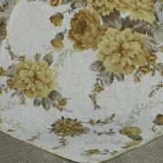 Kit: 1 Cobre-leito Queen Bouti de Microfibra Ultrasonic Estampada + 2 Porta-travesseiros - Gabriela Amarelo - Dui Design