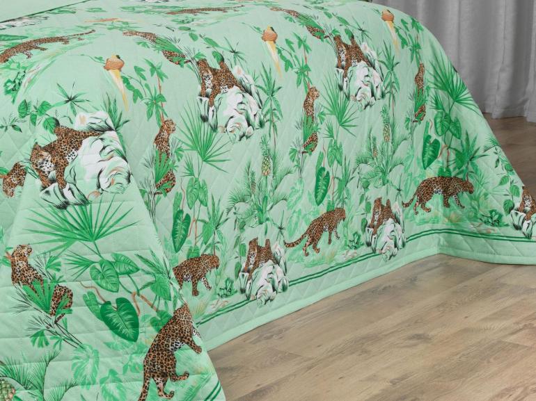 Enxoval Casal com Cobre-leito 7 pe�as 150 fios - Galapagos Acqua - Dui Design