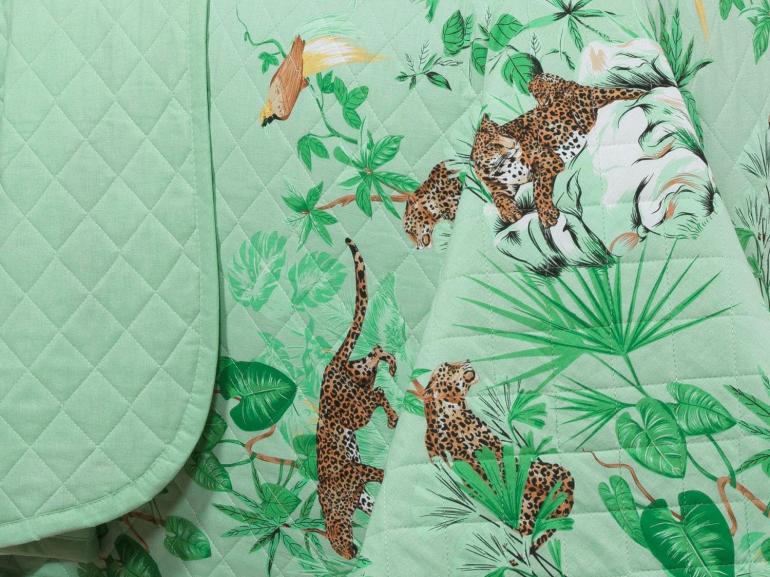 Enxoval Casal com Cobre-leito 7 pe�as 150 fios - Galapagos Acqua - Dui Design