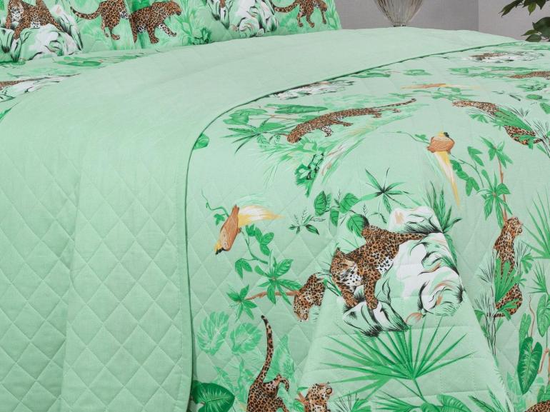 Enxoval Casal com Cobre-leito 7 pe�as 150 fios - Galapagos Acqua - Dui Design