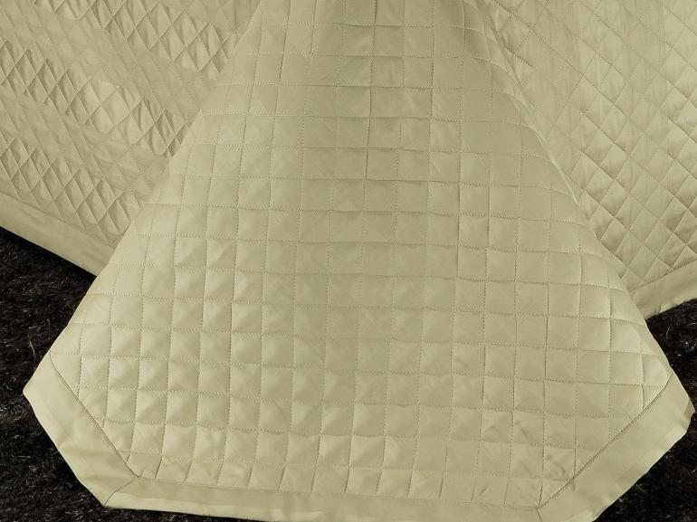 Kit: 1 Cobre-leito Solteiro + 1 porta-travesseiro Cetim 300 fios 100% Algodo - Galaxy Bege Oxford - Dui Design