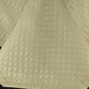 Kit: 1 Cobre-leito Casal + 2 porta-travesseiros Cetim 300 fios 100% Algodo - Galaxy Bege Oxford - Dui Design
