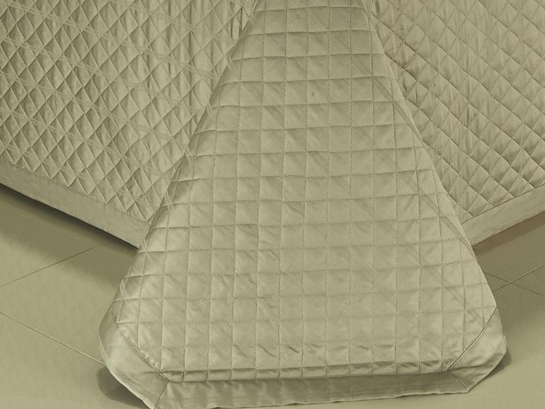 Kit: 1 Cobre-leito King + 2 porta-travesseiros Cetim 300 fios 100% Algodo - Genebra Stone - Dui Design