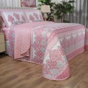Kit: 1 Cobre-leito Queen + 2 porta-travesseiros Cetim 300 fios - Geneva Rosa Velho - Dui Design