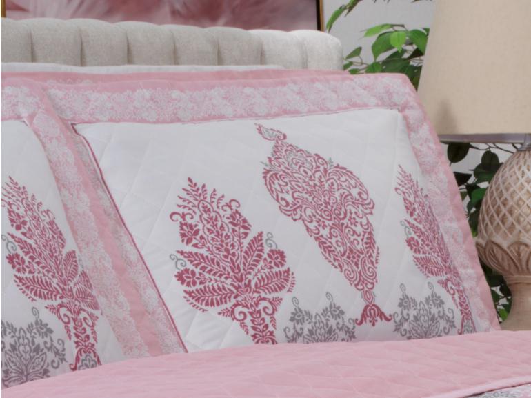 Kit: 1 Cobre-leito Queen + 2 porta-travesseiros Cetim 300 fios - Geneva Rosa Velho - Dui Design