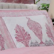 Kit: 1 Cobre-leito Queen + 2 porta-travesseiros Cetim 300 fios - Geneva Rosa Velho - Dui Design