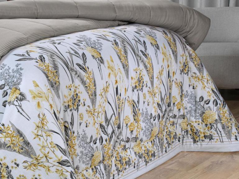 Jogo de Cama Solteiro Percal 180 fios - Giardino Stone - Dui Design