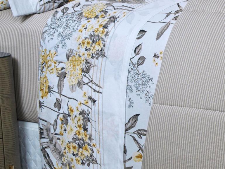 Jogo de Cama Solteiro Percal 180 fios - Giardino Stone - Dui Design
