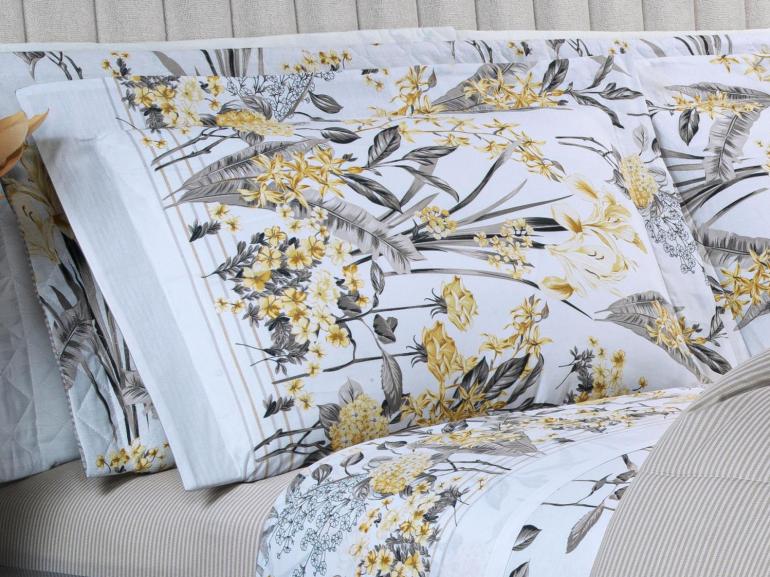 Jogo de Cama Solteiro Percal 180 fios - Giardino Stone - Dui Design