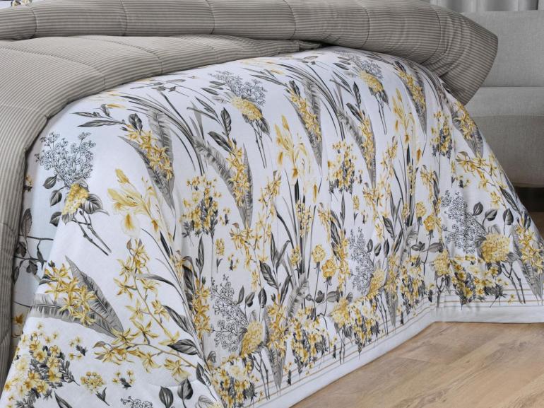 Edredom Queen Percal 180 fios - Giardino Stone - Dui Design