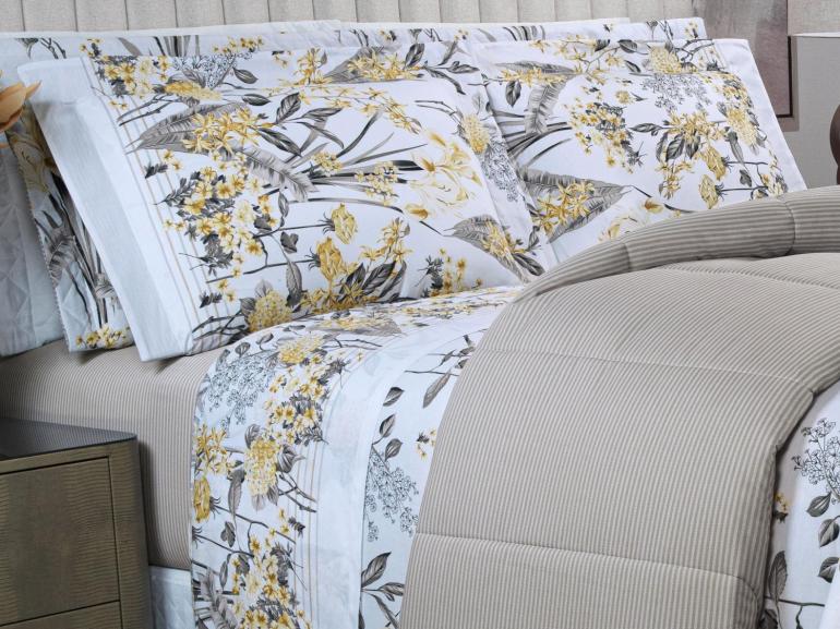 Edredom Queen Percal 180 fios - Giardino Stone - Dui Design