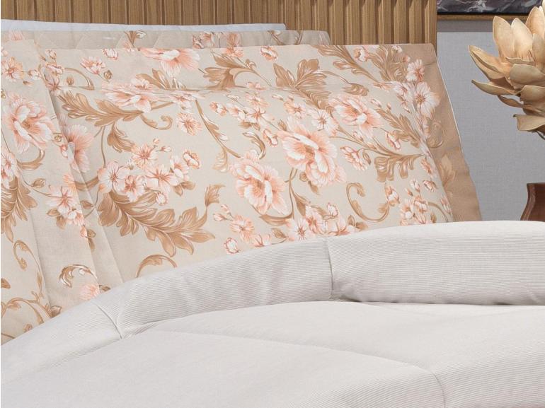 Jogo de Cama King 150 fios - Gladys Bege - Dui Design