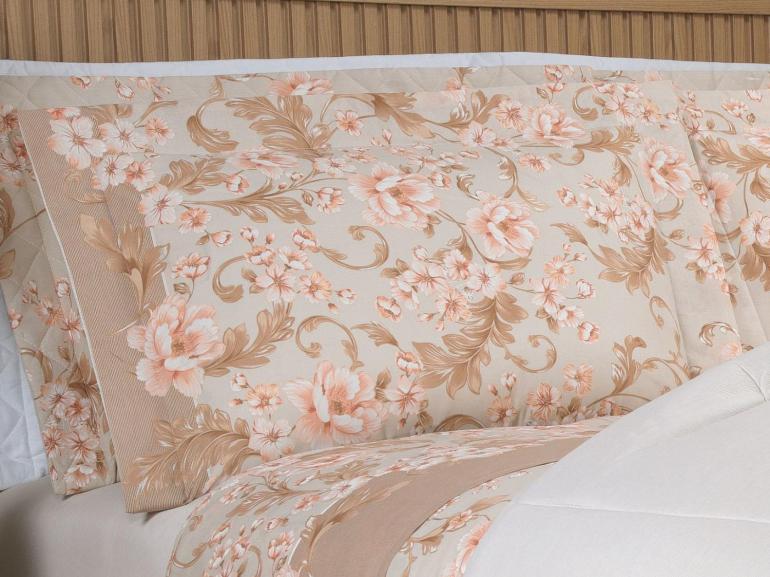 Jogo de Cama King 150 fios - Gladys Bege - Dui Design