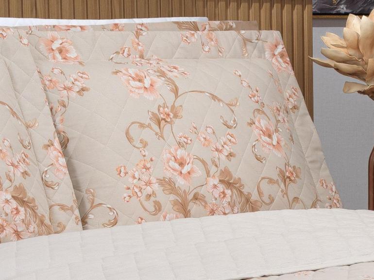 Enxoval King com Cobre-leito 7 pe�as 150 fios - Gladys Bege - Dui Design