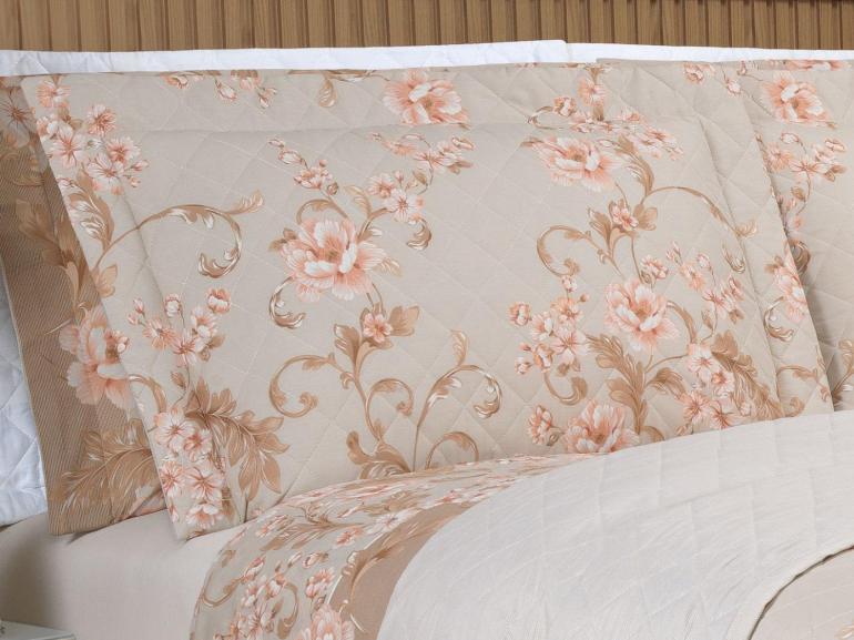 Enxoval King com Cobre-leito 7 pe�as 150 fios - Gladys Bege - Dui Design