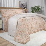Enxoval King com Edredom 5 pe�as 150 fios - Gladys Bege - Dui Design