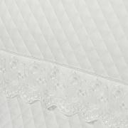 Kit: 1 Cobre-leito Casal + 2 porta-travesseiros Cetim de Algodo 300 fios com Bordado Ingls - Glamour Branco - Dui Design
