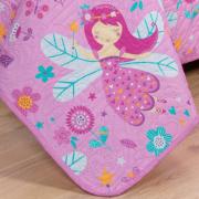 Kit: 1 Cobre-leito Solteiro Kids Bouti de Microfibra PatchWork Ultrasonic + 1 Porta-travesseiro - Gliss Rosa - Dui Design