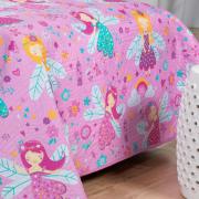 Kit: 1 Cobre-leito Solteiro Kids Bouti de Microfibra PatchWork Ultrasonic + 1 Porta-travesseiro - Gliss Rosa - Dui Design