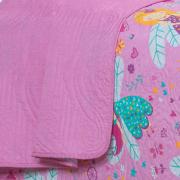 Kit: 1 Cobre-leito Solteiro Kids Bouti de Microfibra PatchWork Ultrasonic + 1 Porta-travesseiro - Gliss Rosa - Dui Design