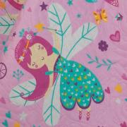 Kit: 1 Cobre-leito Solteiro Kids Bouti de Microfibra PatchWork Ultrasonic + 1 Porta-travesseiro - Gliss Rosa - Dui Design