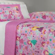 Kit: 1 Cobre-leito Solteiro Kids Bouti de Microfibra PatchWork Ultrasonic + 1 Porta-travesseiro - Gliss Rosa - Dui Design