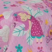 Kit: 1 Cobre-leito Solteiro Kids Bouti de Microfibra PatchWork Ultrasonic + 1 Porta-travesseiro - Gliss Rosa - Dui Design
