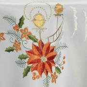 Toalha de Mesa Natal com Bordado Richelieu Redonda 180cm - Gloriosa Branco - Dui Design