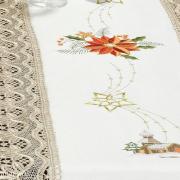 Trilho de Mesa Natal com Bordado Richelieu 45x170cm Avulso - Gloriosa Branco - Dui Design
