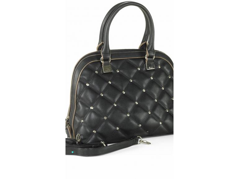 Bolsa estruturada com Matelass - Gloss Preto - David Jones Paris