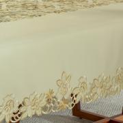 Toalha de Mesa com Bordado Richelieu Retangular 10-12 Lugares 160x320cm - Godiva Bege - Dui Design