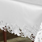 Toalha de Mesa com Bordado Richelieu Retangular 6 Lugares 160x220cm - Godiva Branco - Dui Design