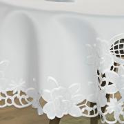Toalha de Mesa com Bordado Richelieu Redonda 175cm - Godiva Branco - Dui Design