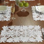 Jogo Americano 4 Lugares (4 peas) com Bordado Richelieu 35x50cm - Godiva Branco - Dui Design