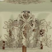 Toalha de Mesa com Bordado Richelieu Redonda 175cm - Godiva Caqui - Dui Design