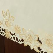 Toalha de Mesa com Bordado Richelieu Retangular 8 Lugares 160x270cm - Godiva Gold - Dui Design