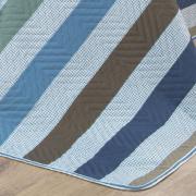 Kit: 1 Cobre-leito Queen Bouti de Microfibra Ultrasonic Estampada + 2 Porta-travesseiros - Gordon azul - Dui Design